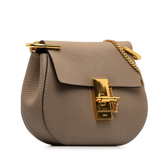 Chloe Drew chain Shoulder Bag beige gold leather - Picture 2 of 8